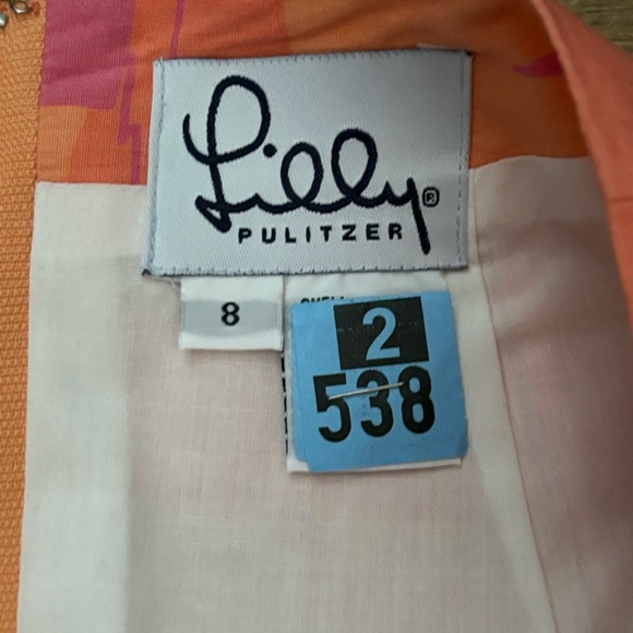 Lilly Pulitzer tropical print pink orange skirt scalloped hem size 8 Y2K - Picture 3 of 4